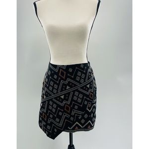 LUSH Asymmetrical Aztec Print/ Pattern Mini Skirt